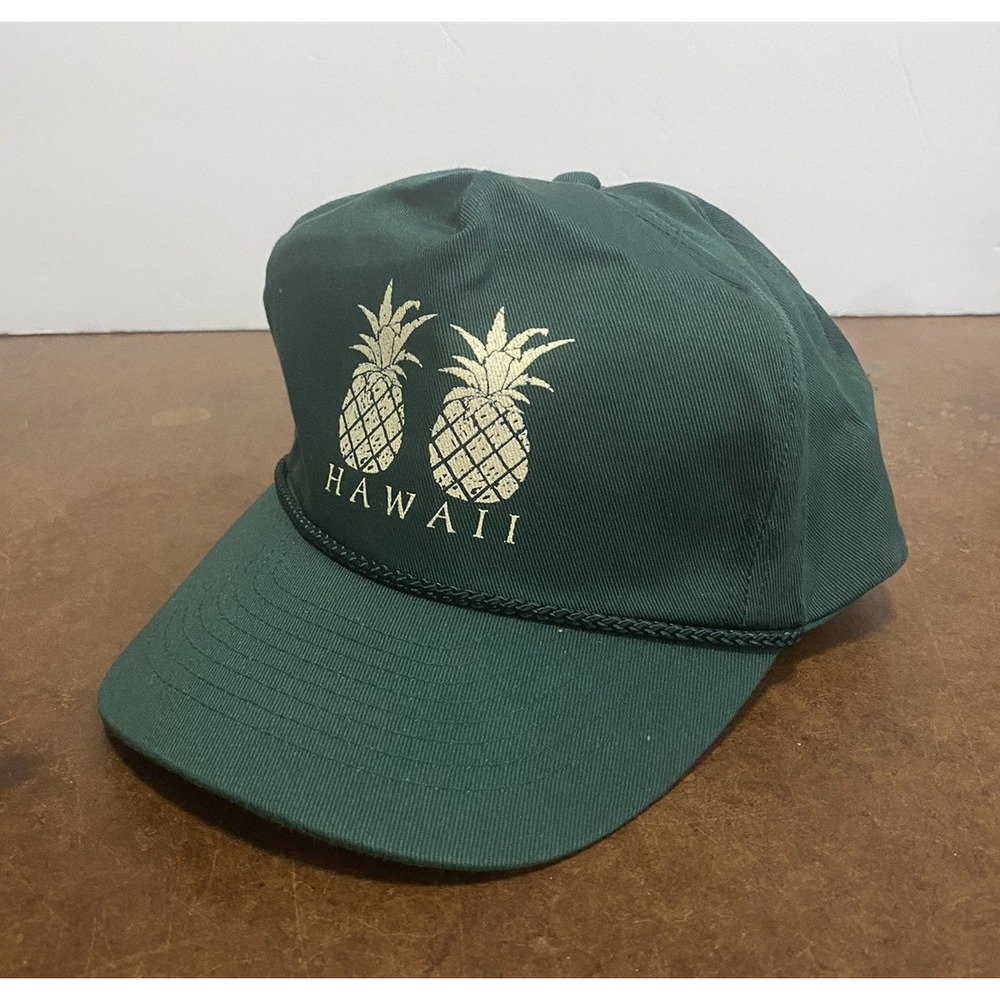 Vintage Trucker Hat Green Hawaii Hawaiian Cap
